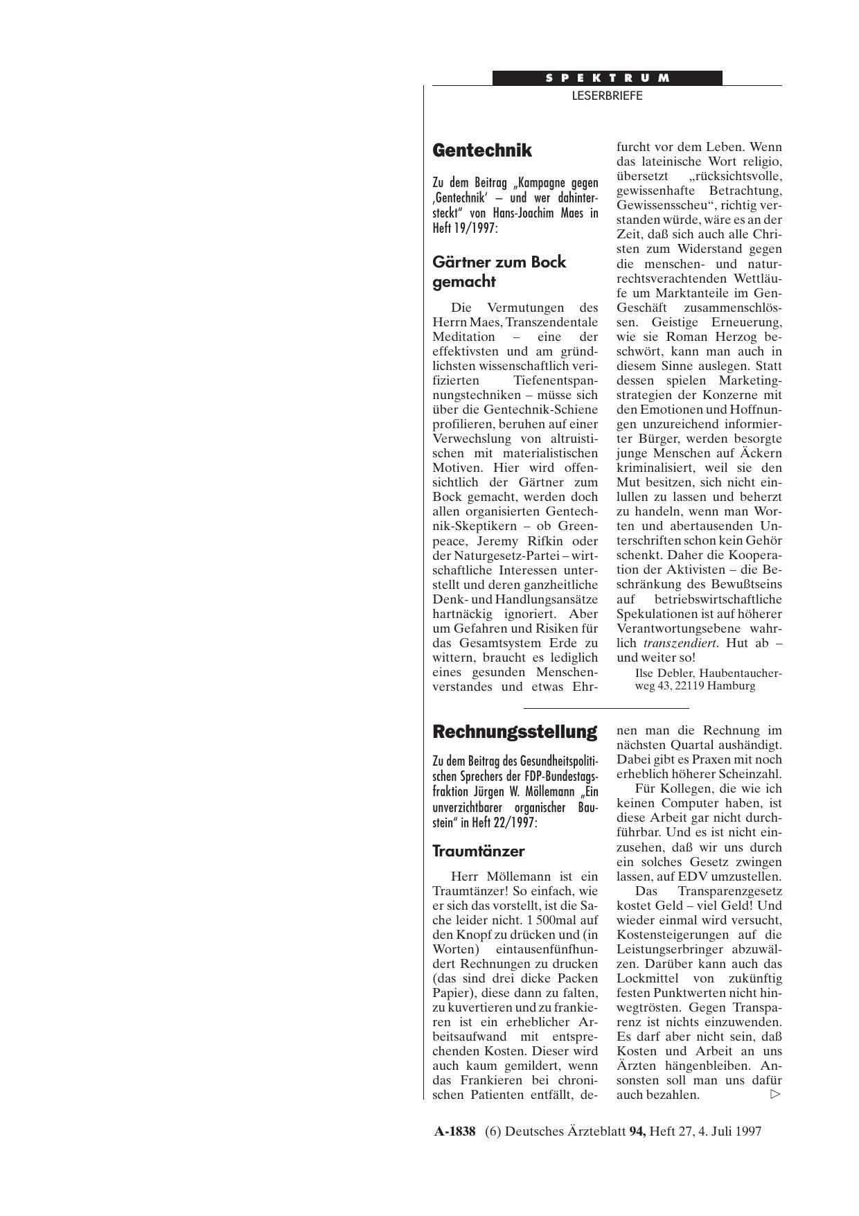 Vorschauseite 1: Rechnungsstellung: Traumtänzer