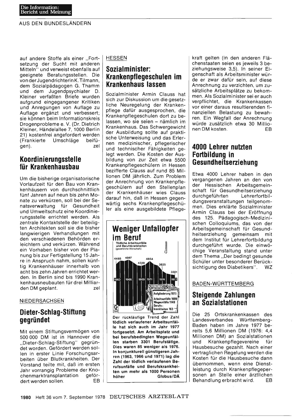 Vorschauseite 1: Hessen: Sozialminister: Krankenpflegeschulen im Krankenhaus lassen