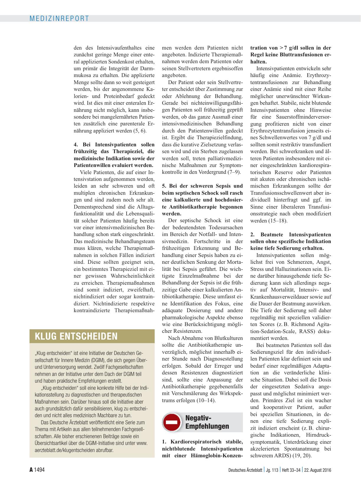 Vorschauseite 2: Klug entscheiden: . . . in der Internistischen Intensivmedizin