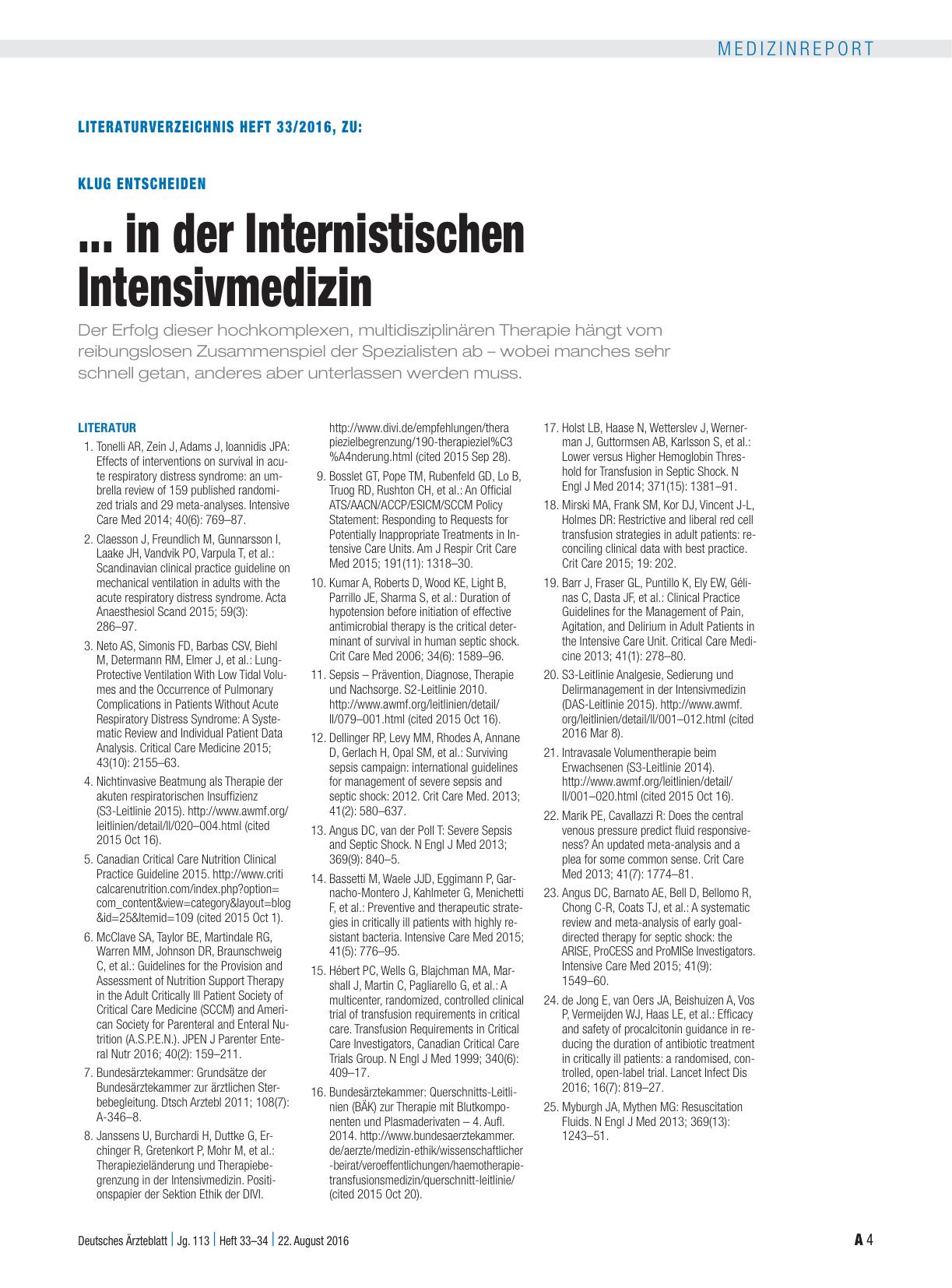 Vorschauseite 4: Klug entscheiden: . . . in der Internistischen Intensivmedizin