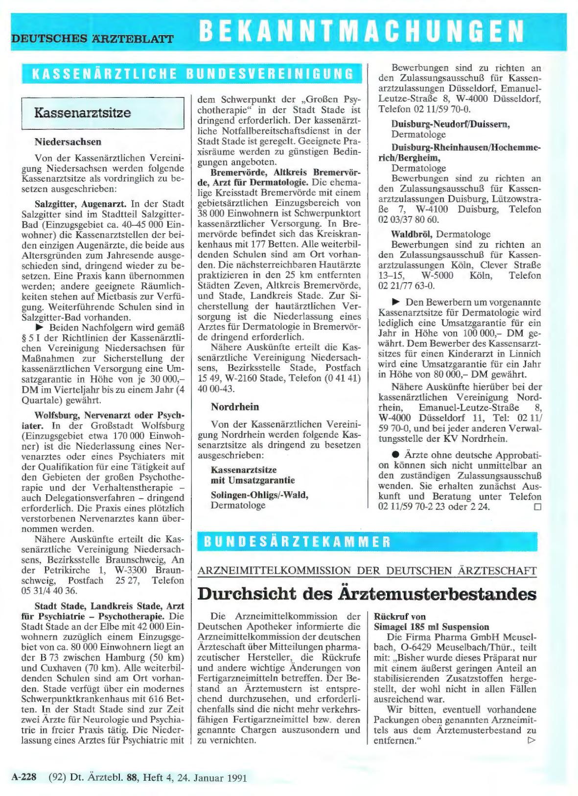 Vorschauseite 1: Kassenarztsitze
