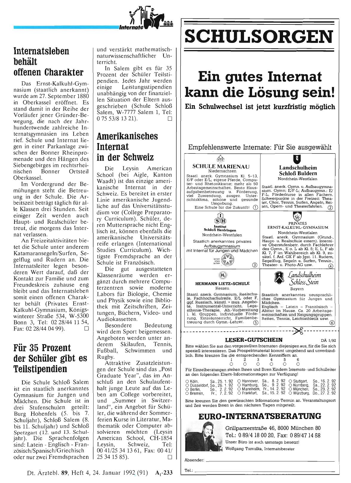 Vorschauseite 1: Internatsleben behält offenen Charakter