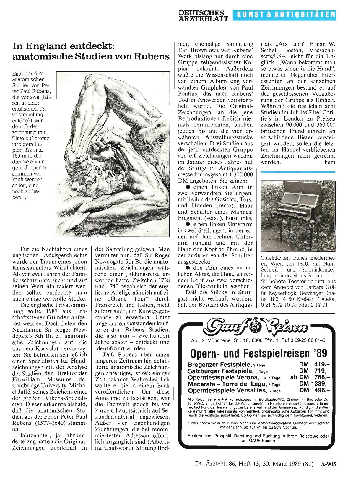 Vorschauseite 1: In England entdeckt: anatomische Studien von Rubens