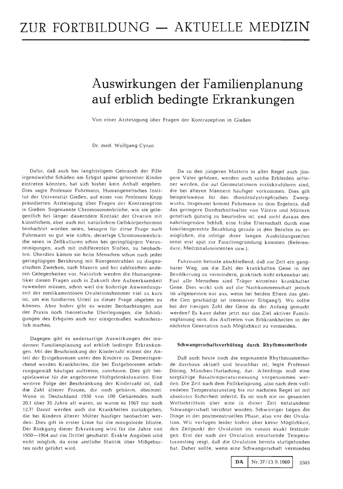 Vorschauseite 1: Auswirkungen der Familienplanung auf erblich bedingte Erkrankungen