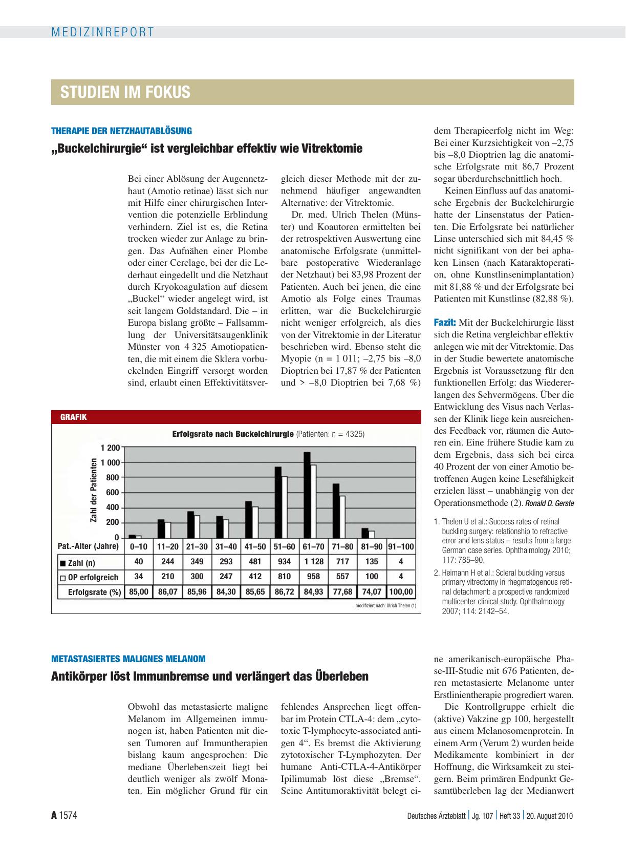 Vorschauseite 1: Metastasiertes malignes Melanom: Antikörper löst Immunbremse und verlängert das Überleben