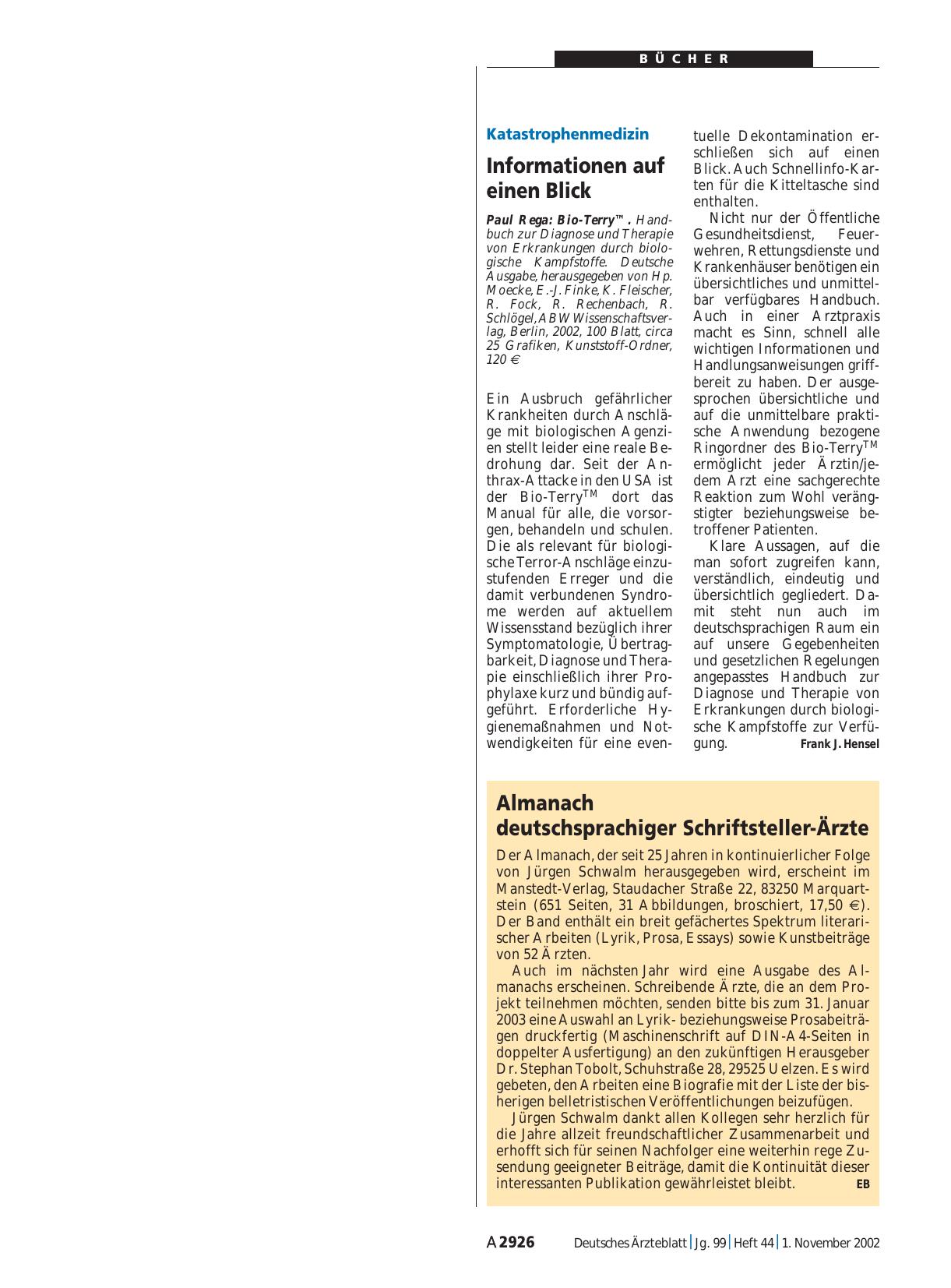 Vorschauseite 1: Almanach