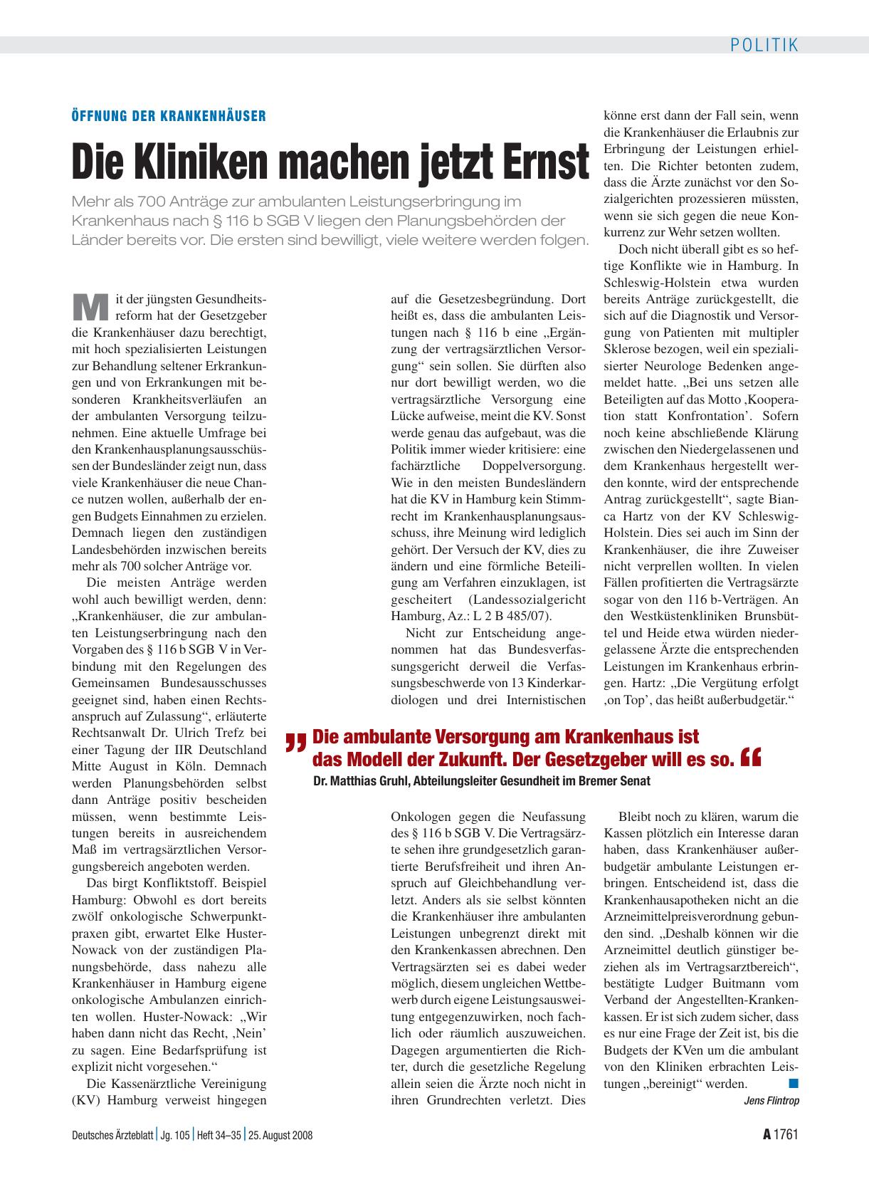 Vorschauseite 1: Öffnung der Krankenhäuser: Die Kliniken machen jetzt Ernst
