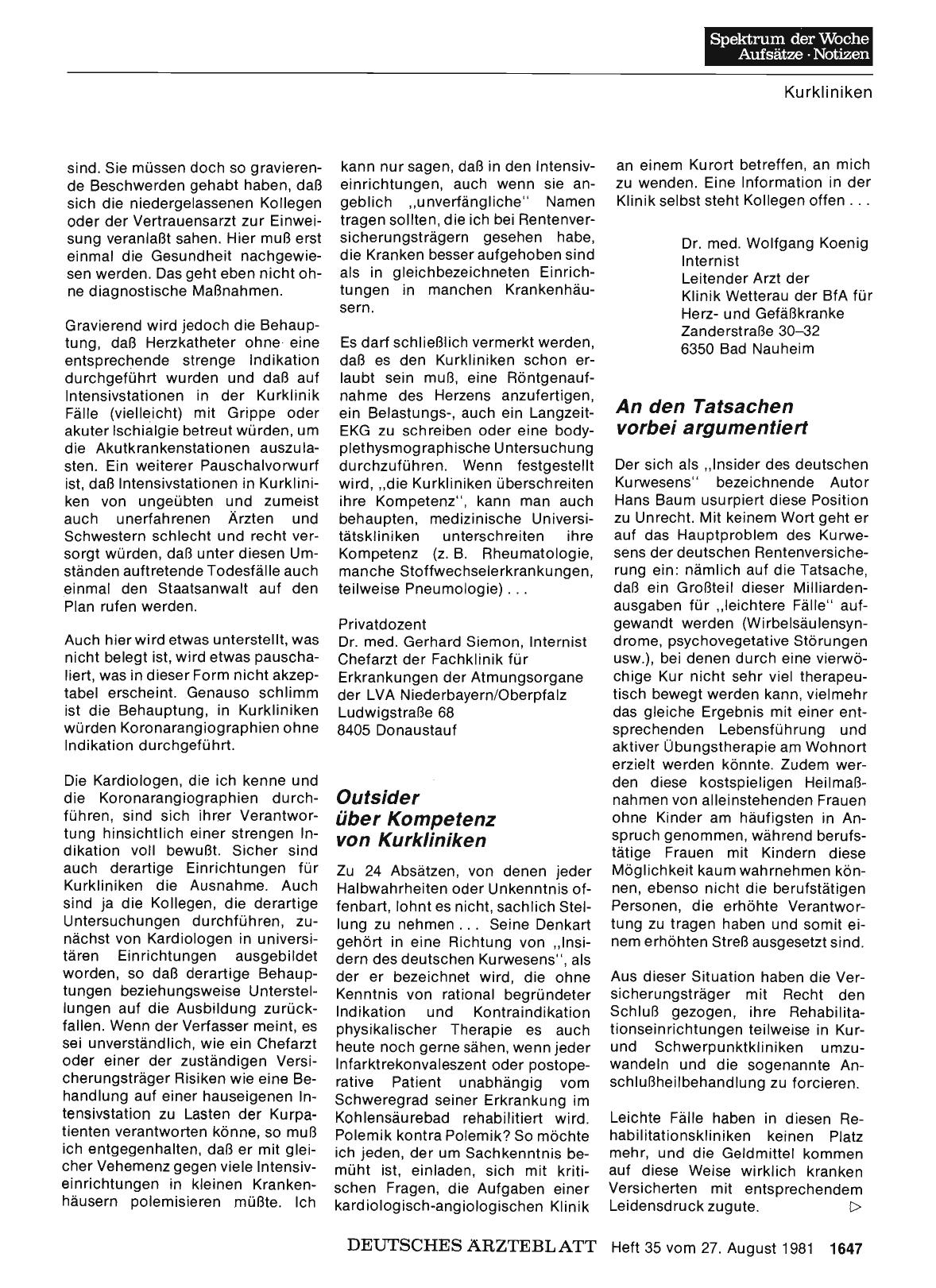Vorschauseite 1: Kurkliniken überschreiten ihre Kompetenz: Outsider über Kompetenz von Kurkliniken