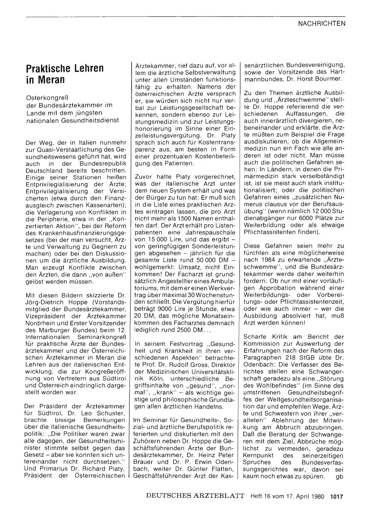 Vorschauseite 1: Praktische Lehren in Meran