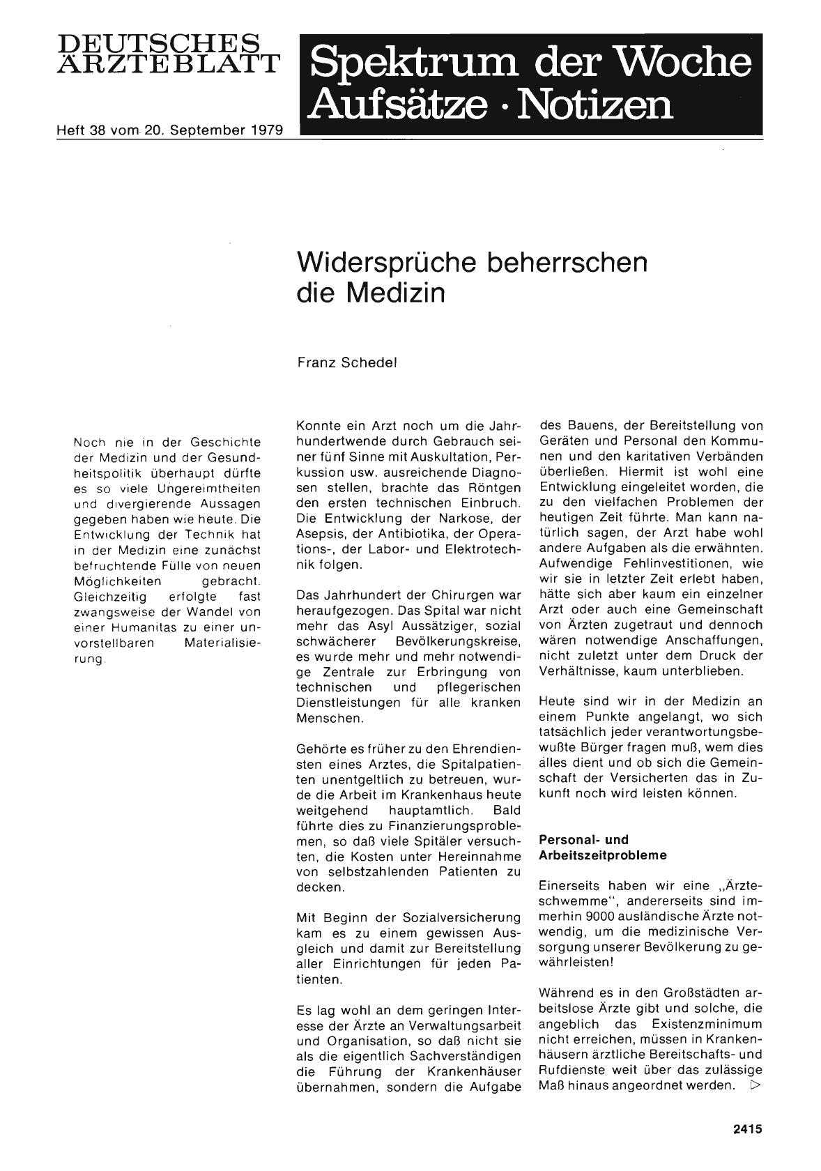Vorschauseite 1: Widersprüche beherrschen die Medizin