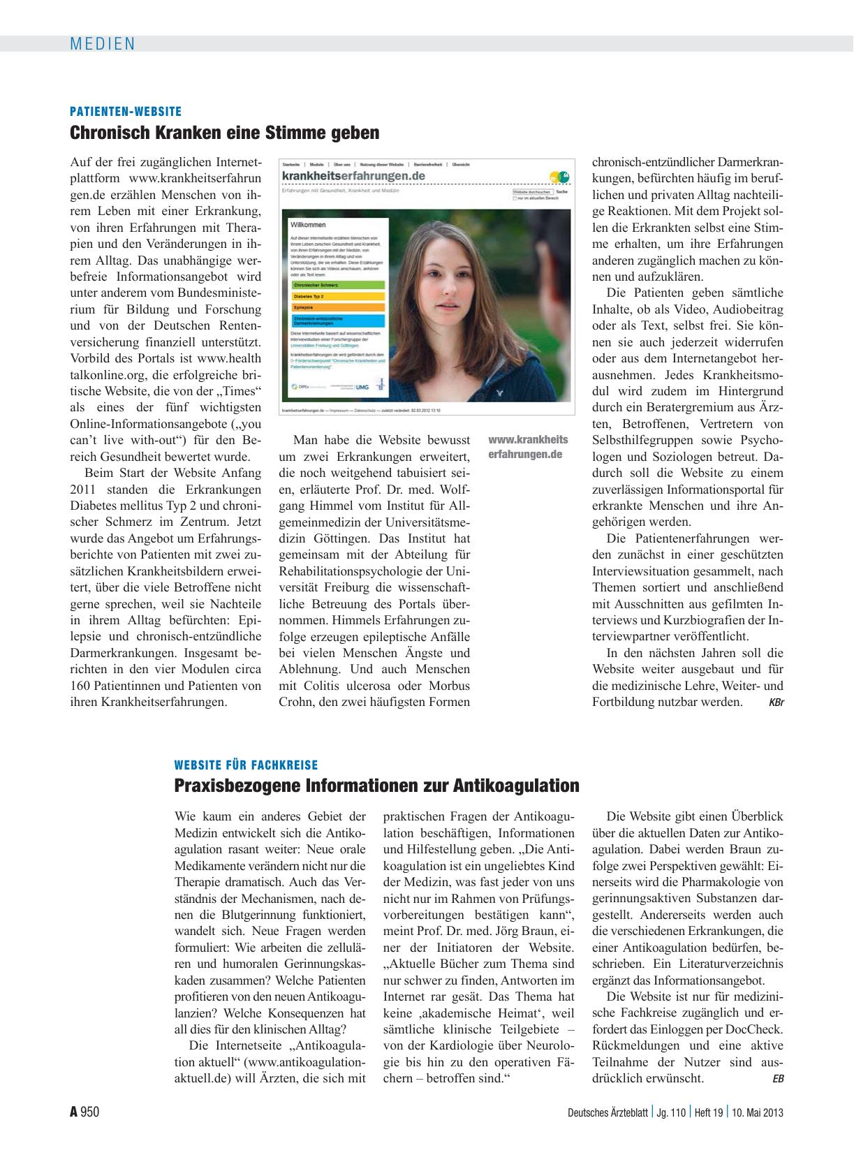 Vorschauseite 1: Website für Fachkreise: Praxisbezogene Informationen zur Antikoagulation