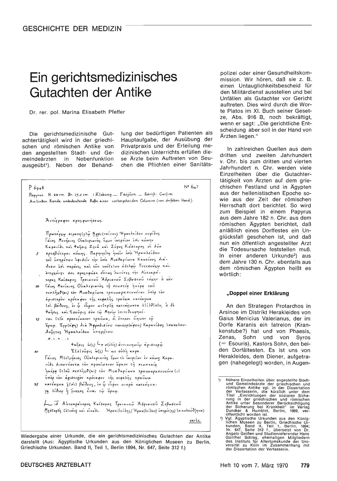 Vorschauseite 1: Ein gerichtsmedizinisches Gutachten der Antike