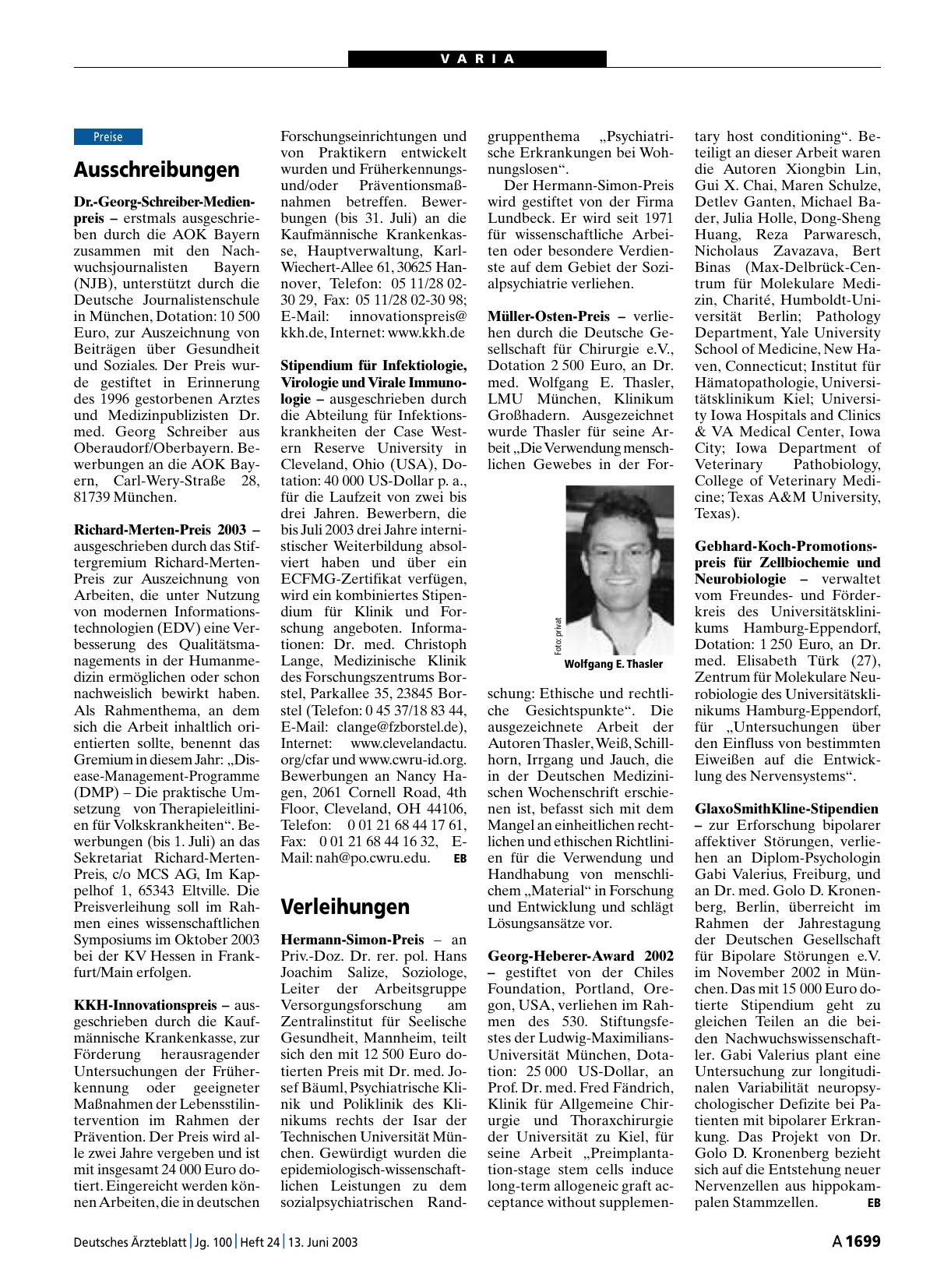 Vorschauseite 1: Ausschreibungen