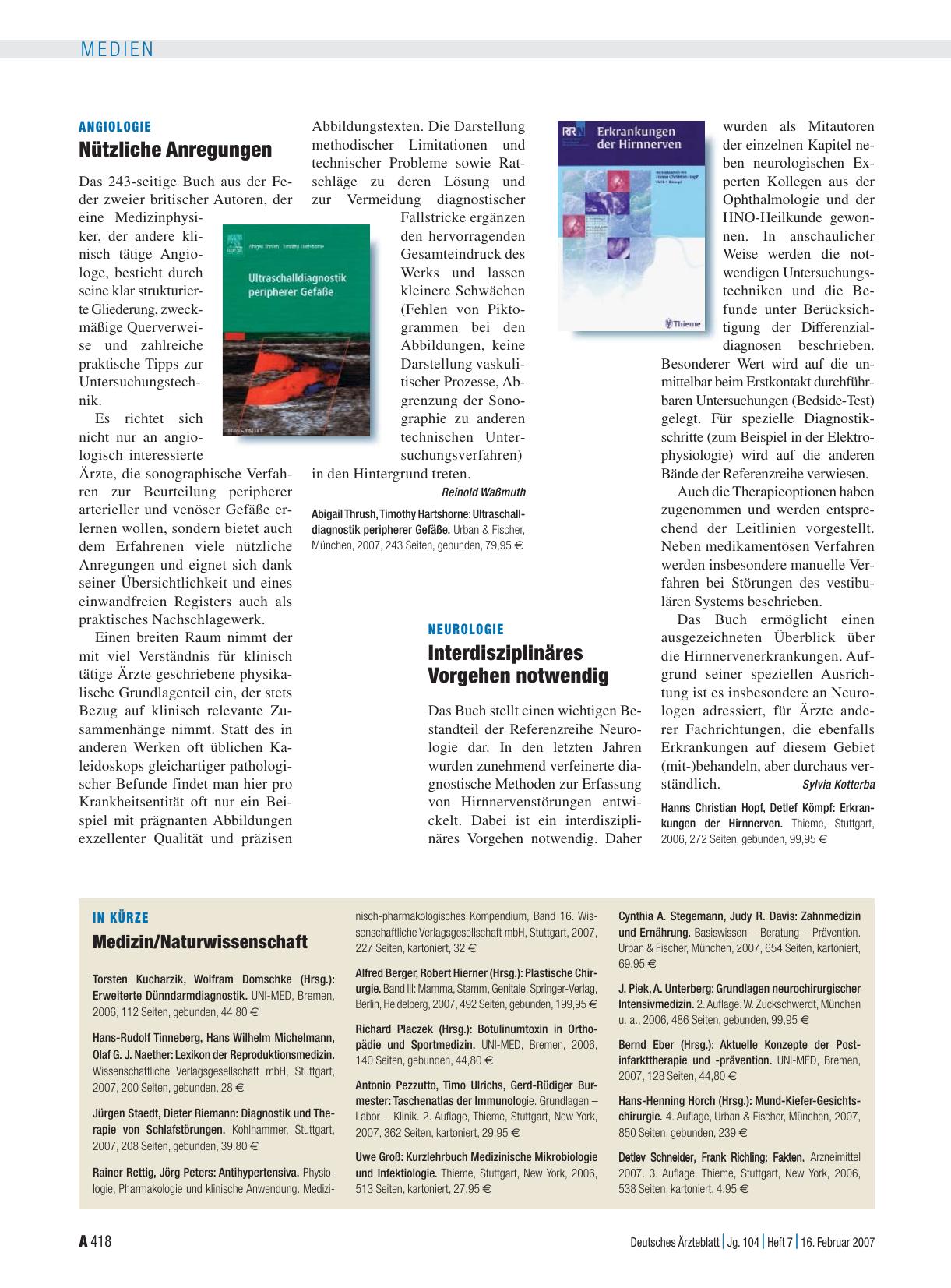 Vorschauseite 1: Erkrankungen der Hirnnerven