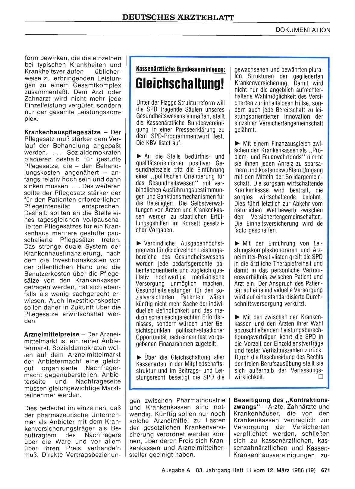 Vorschauseite 1: Kassenärztliche Bundesverelnlgung: Gleichschaltung!