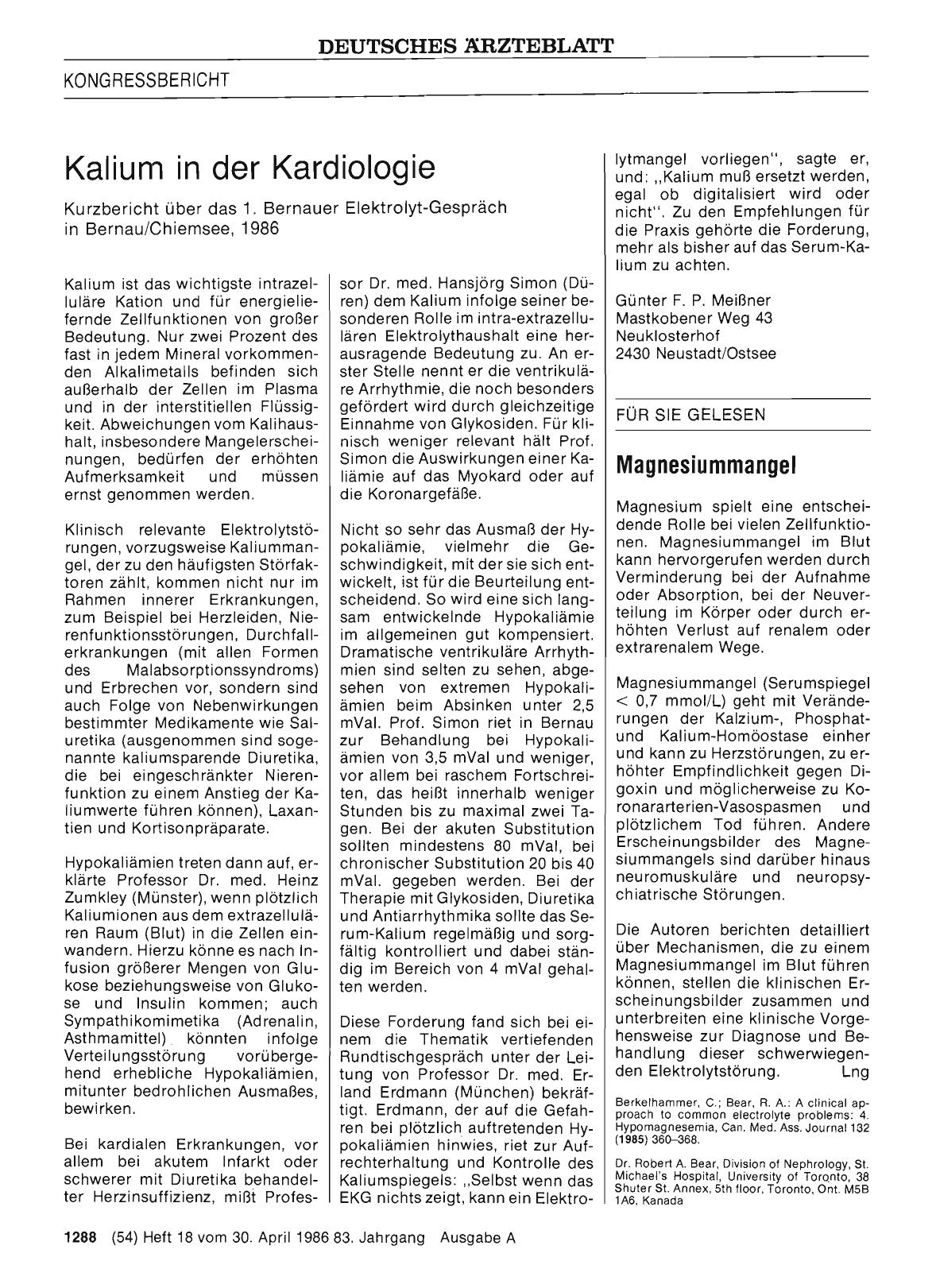 Vorschauseite 1: Magnesiummangel