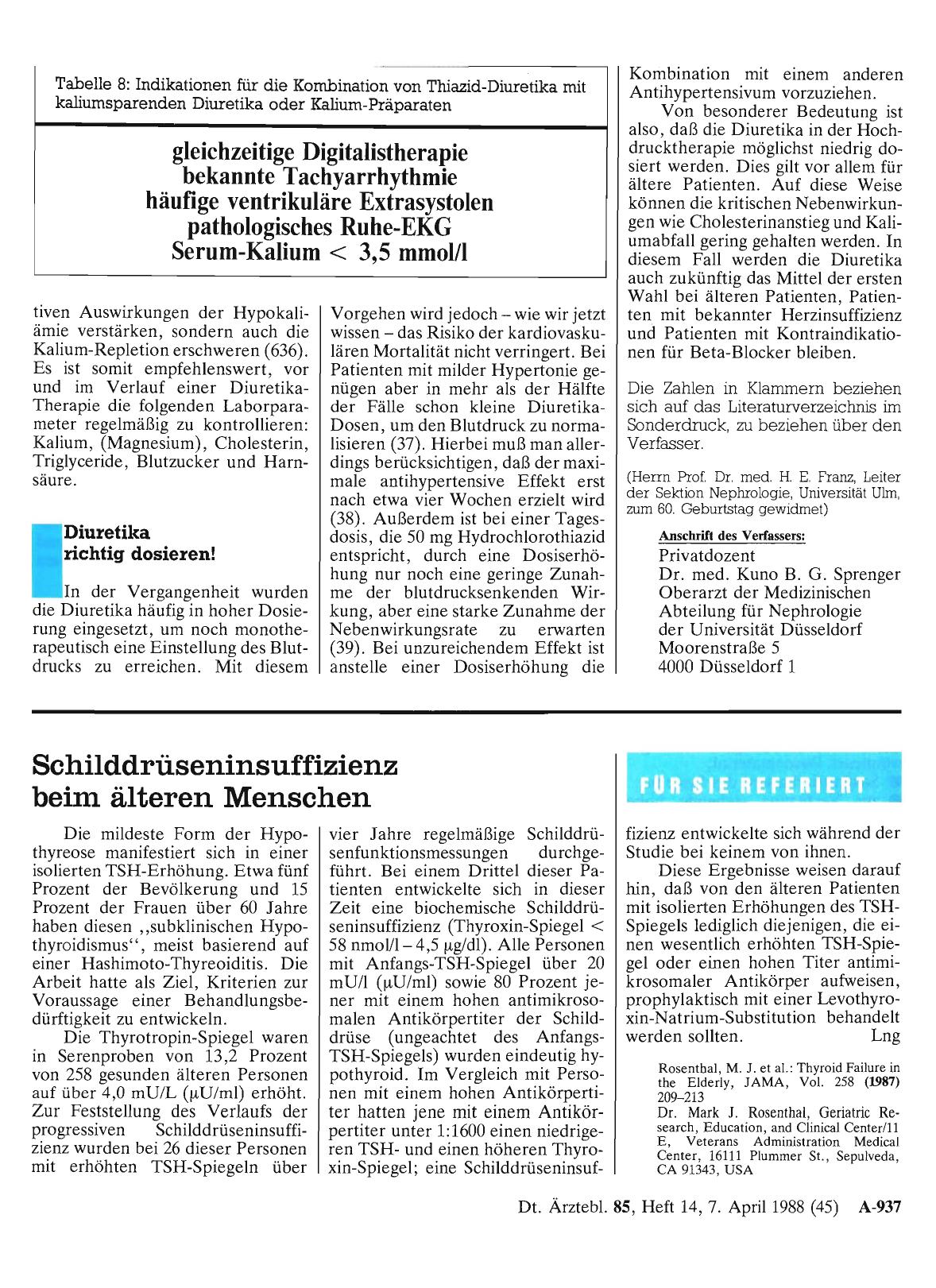 Vorschauseite 1: Schilddrüseninsuffizienz beim älteren Menschen