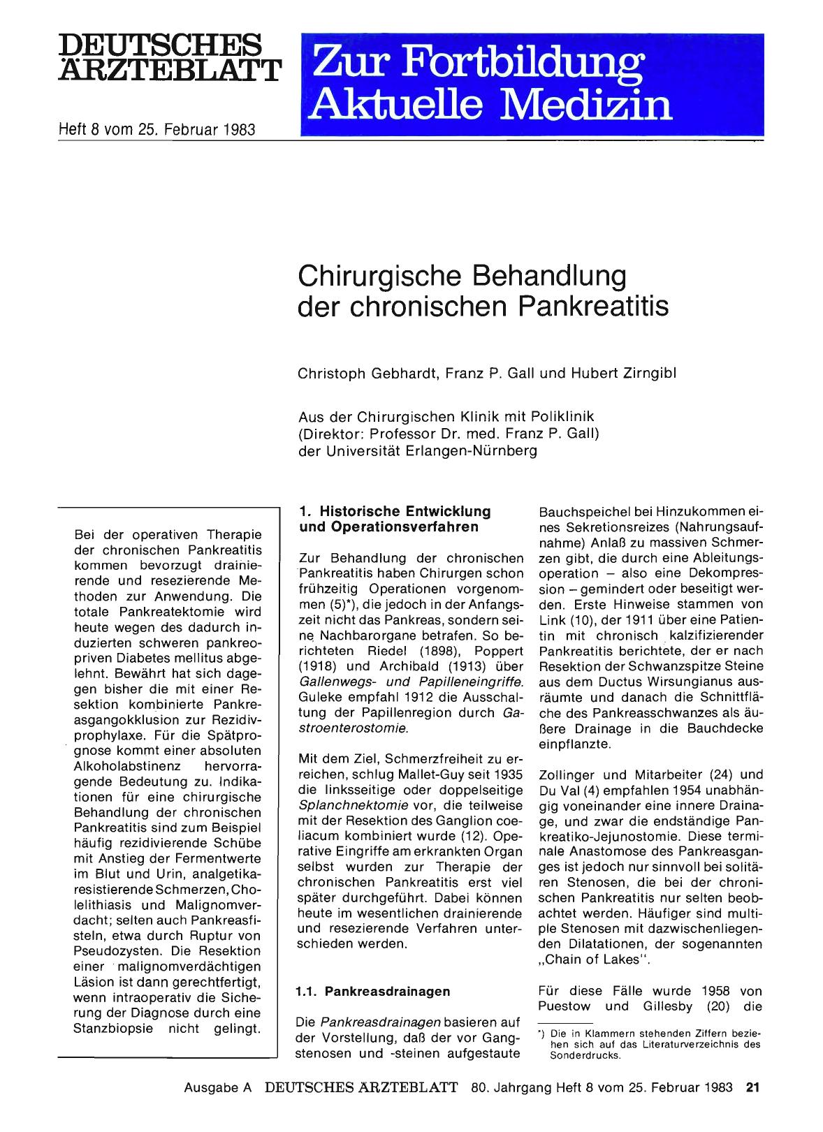 Vorschauseite 1: Chirurgische Behandlung der chronischen Pankreatitis