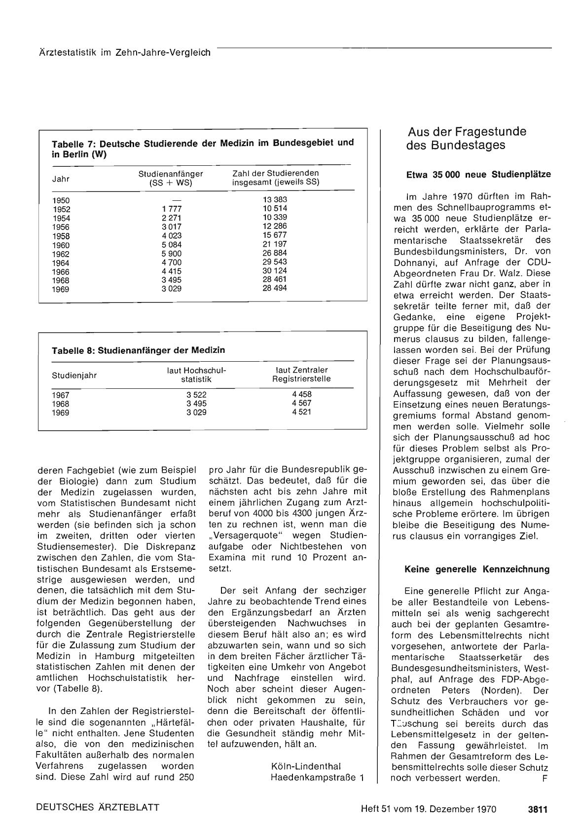 Vorschauseite 1: Aus der Fragestunde des Bundestages