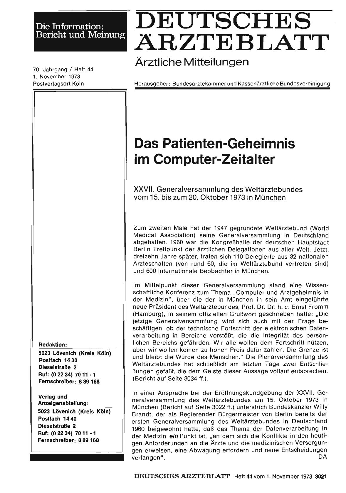 Vorschauseite 1: Das Patienten-Geheimnis im Computer-Zeitalter