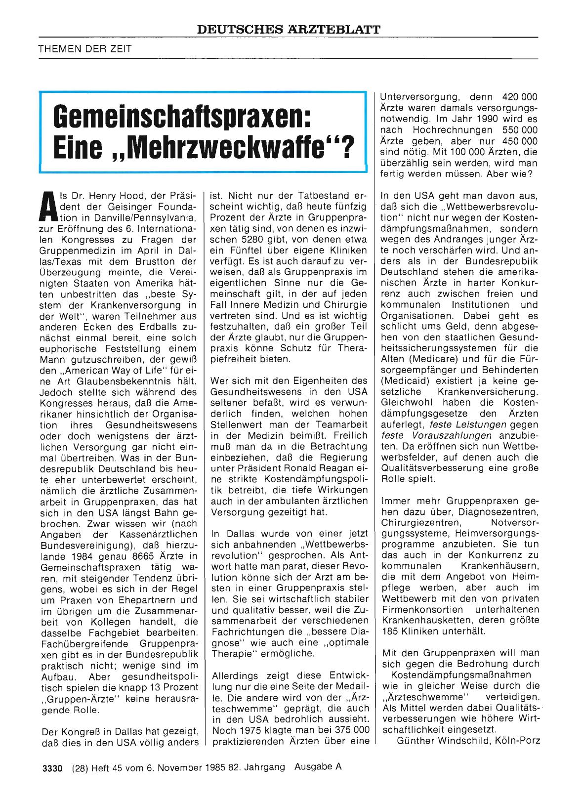 Vorschauseite 1: Gemeinschaftspraxen: Eine „Mehrzweckwaffe“?
