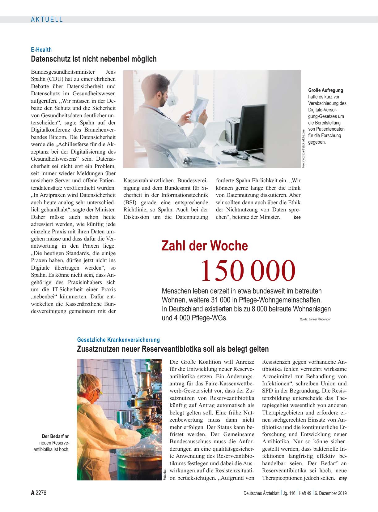 Vorschauseite 1: Zahl der Woche 150 000