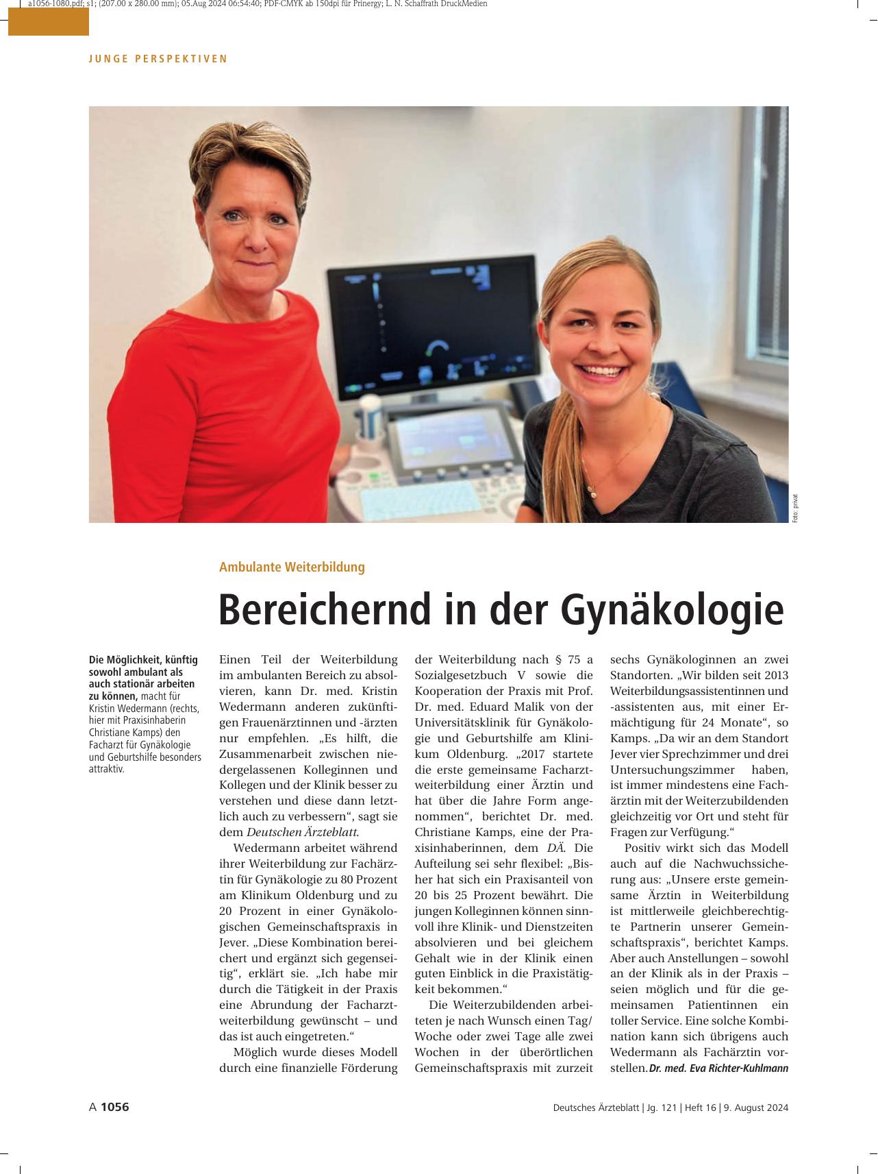 Vorschauseite 1: Ambulante Weiterbildung: Bereichernd in der Gynäkologie