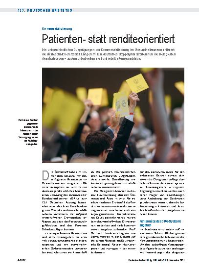 Vorschauseite 1: Kommerzialisierung: Patientenstatt renditeorientiert