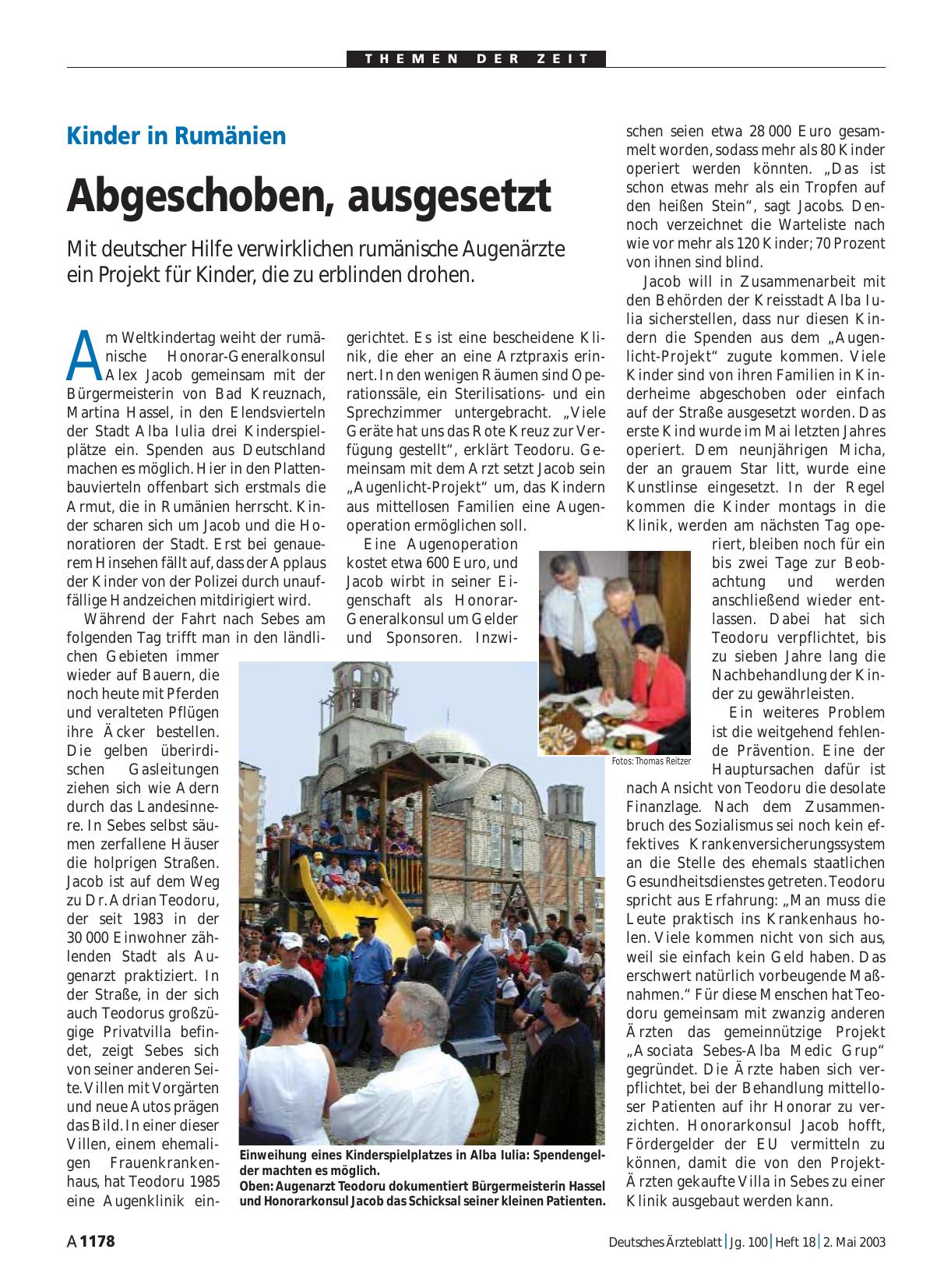 Vorschauseite 1: Kinder in Rumänien: Abgeschoben, ausgesetzt