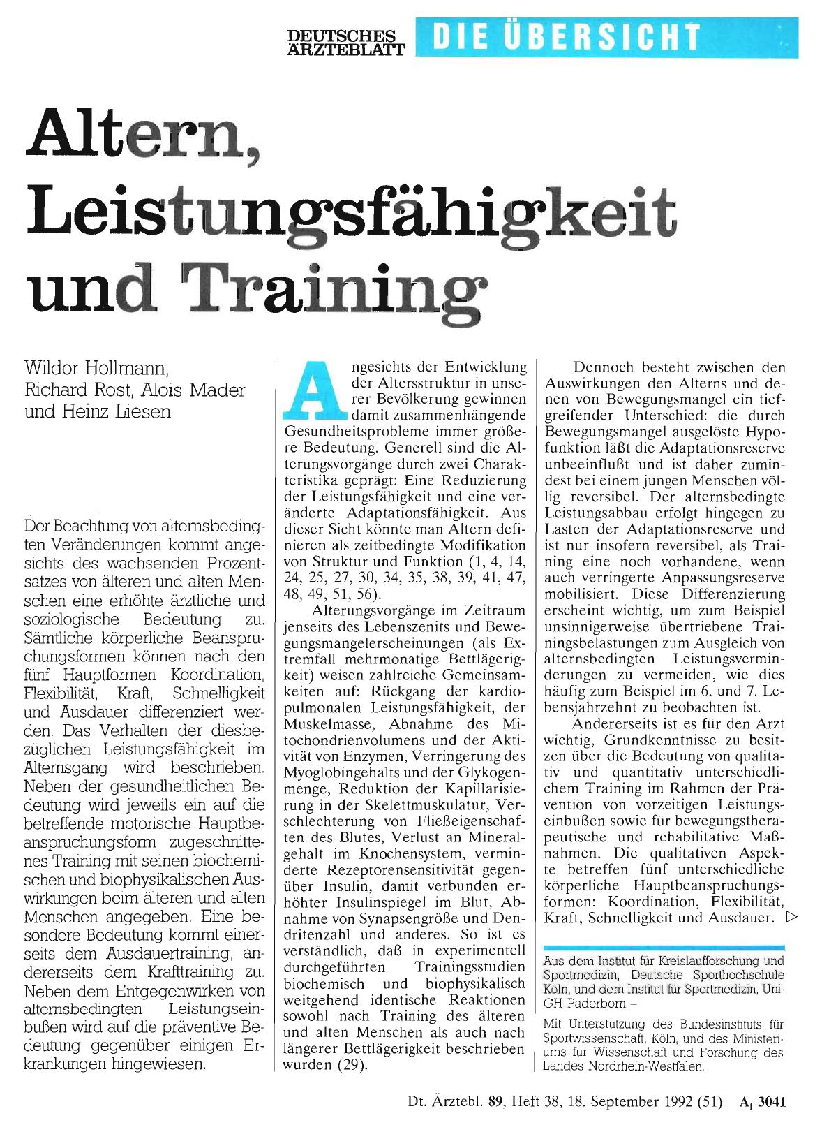Vorschauseite 1: Altern, Leistungsfähigkeit und Training