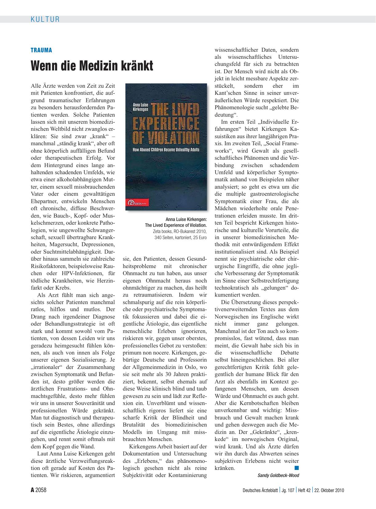 Vorschauseite 1: Trauma: Wenn die Medizin kränkt