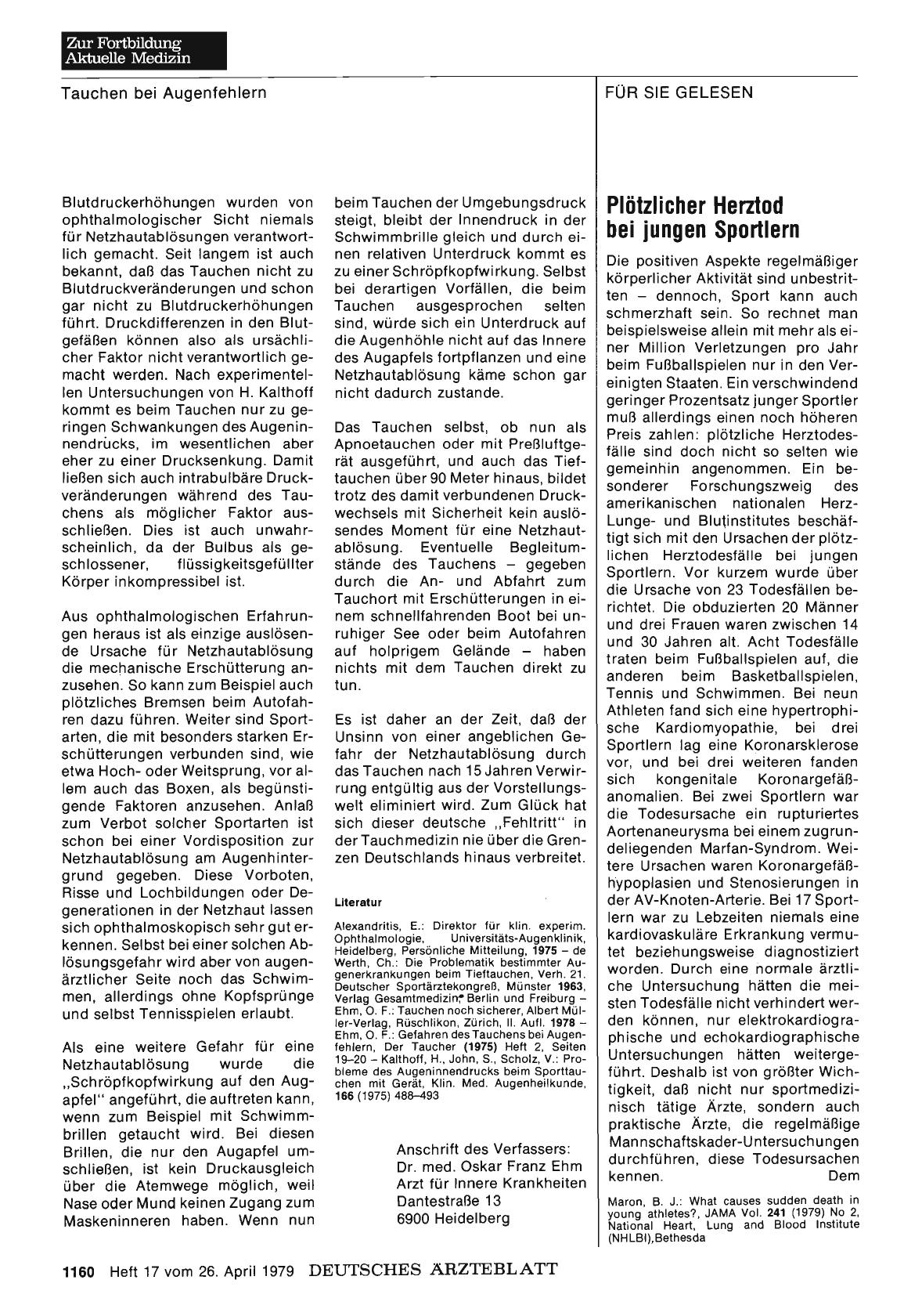 Vorschauseite 1: Plötzlicher Herztod bei jungen Sportlern