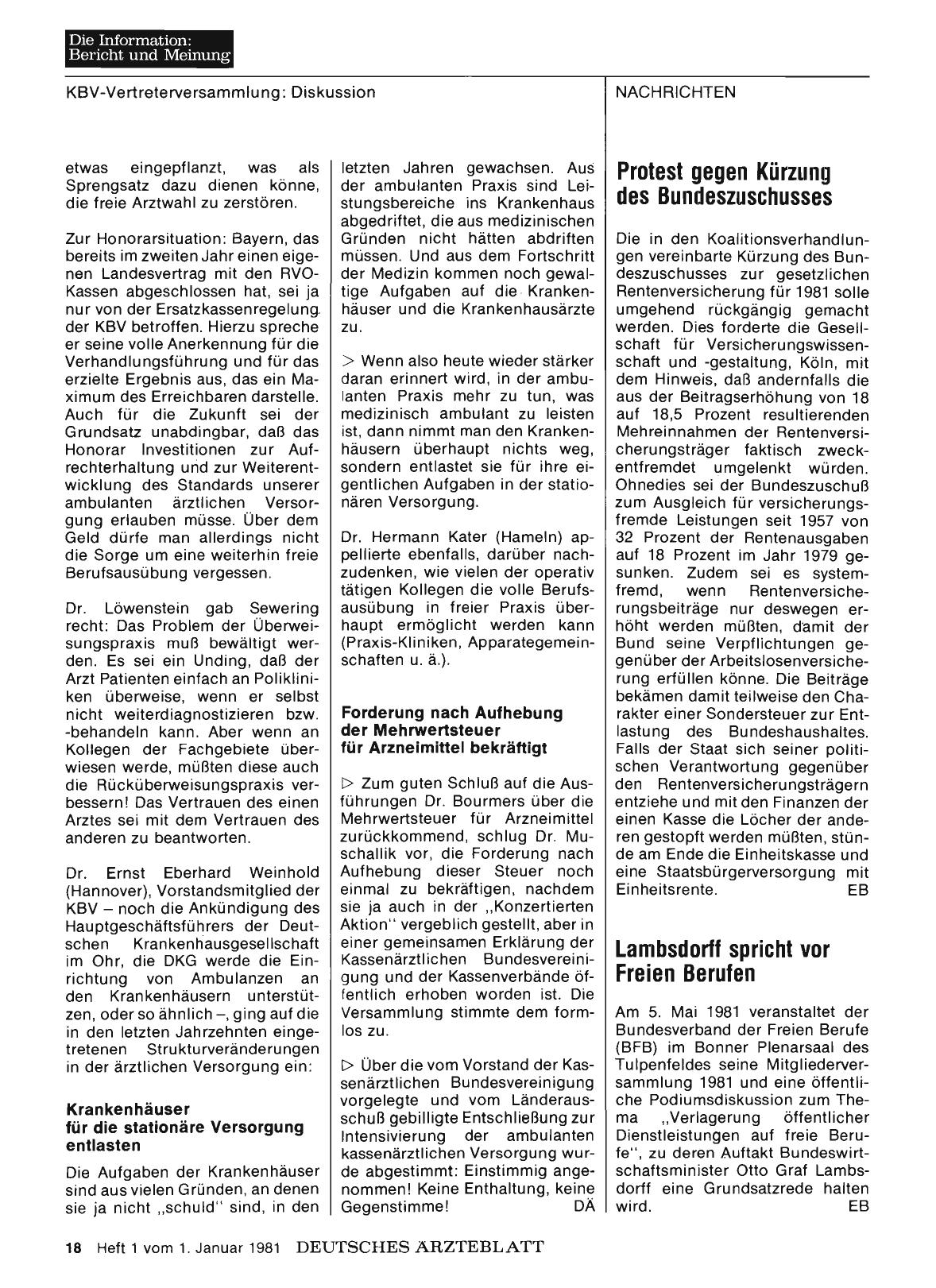 Vorschauseite 1: Protest gegen Kürzung des Bundeszuschusses
