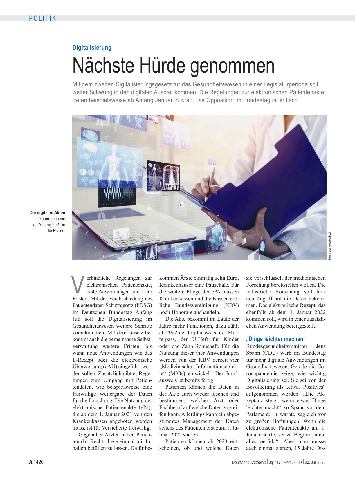 Vorschauseite 1: Digitalisierung: Nächste Hürde genommen