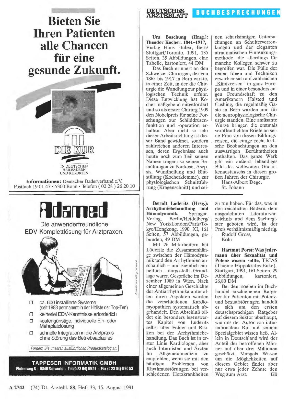 Vorschauseite 1: Berndt Lüderitz (Hrsg. ): Arrhythmiebehandlung und Hämodynamik