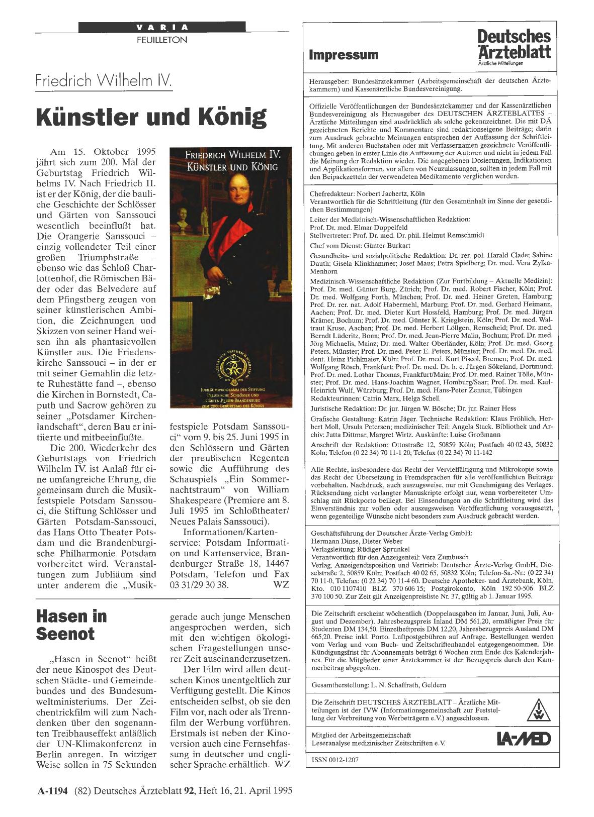 Vorschauseite 1: Friedrich Wilhelm IV. Künstler und König