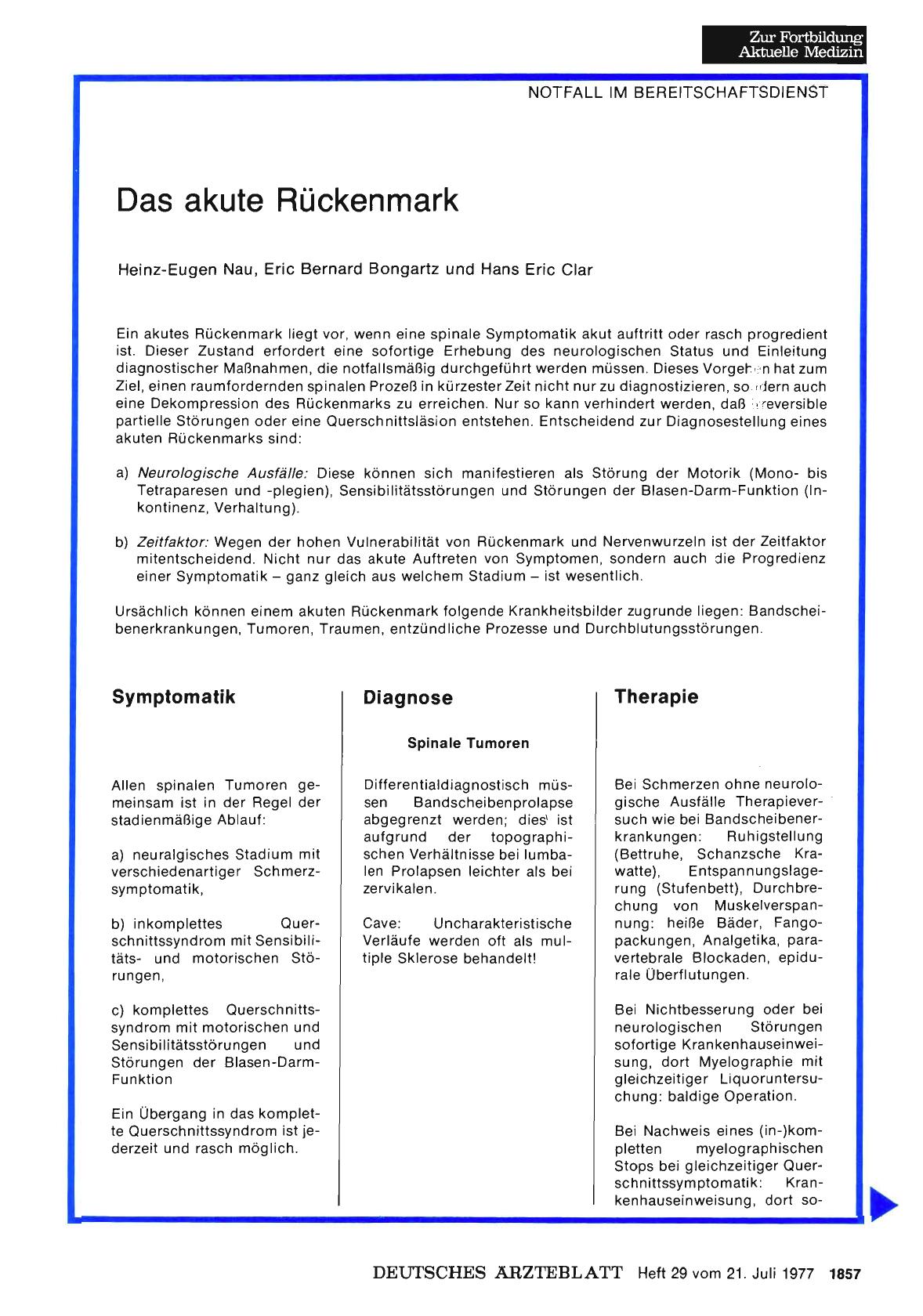 Vorschauseite 1: Das akute Rückenmark