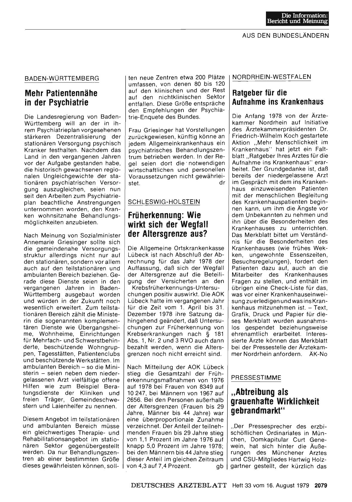 Vorschauseite 1: Baden-Württemberg: Mehr Patientennähe in der Psychiatrie