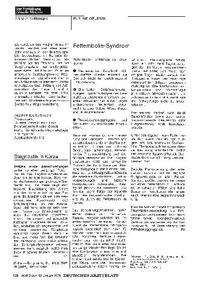 Vorschauseite 1: Fettembolie-Syndrom