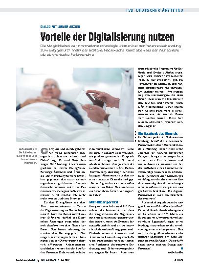 Vorschauseite 1: Dialog mit jungen Ärzten: Vorteile der Digitalisierung nutzen