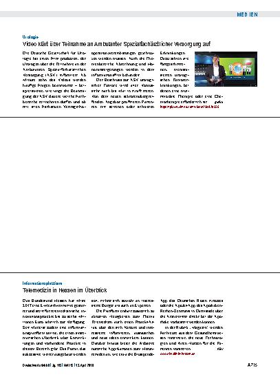 Vorschauseite 1: Informationsplattform: Telemedizin in Hessen im Überblick