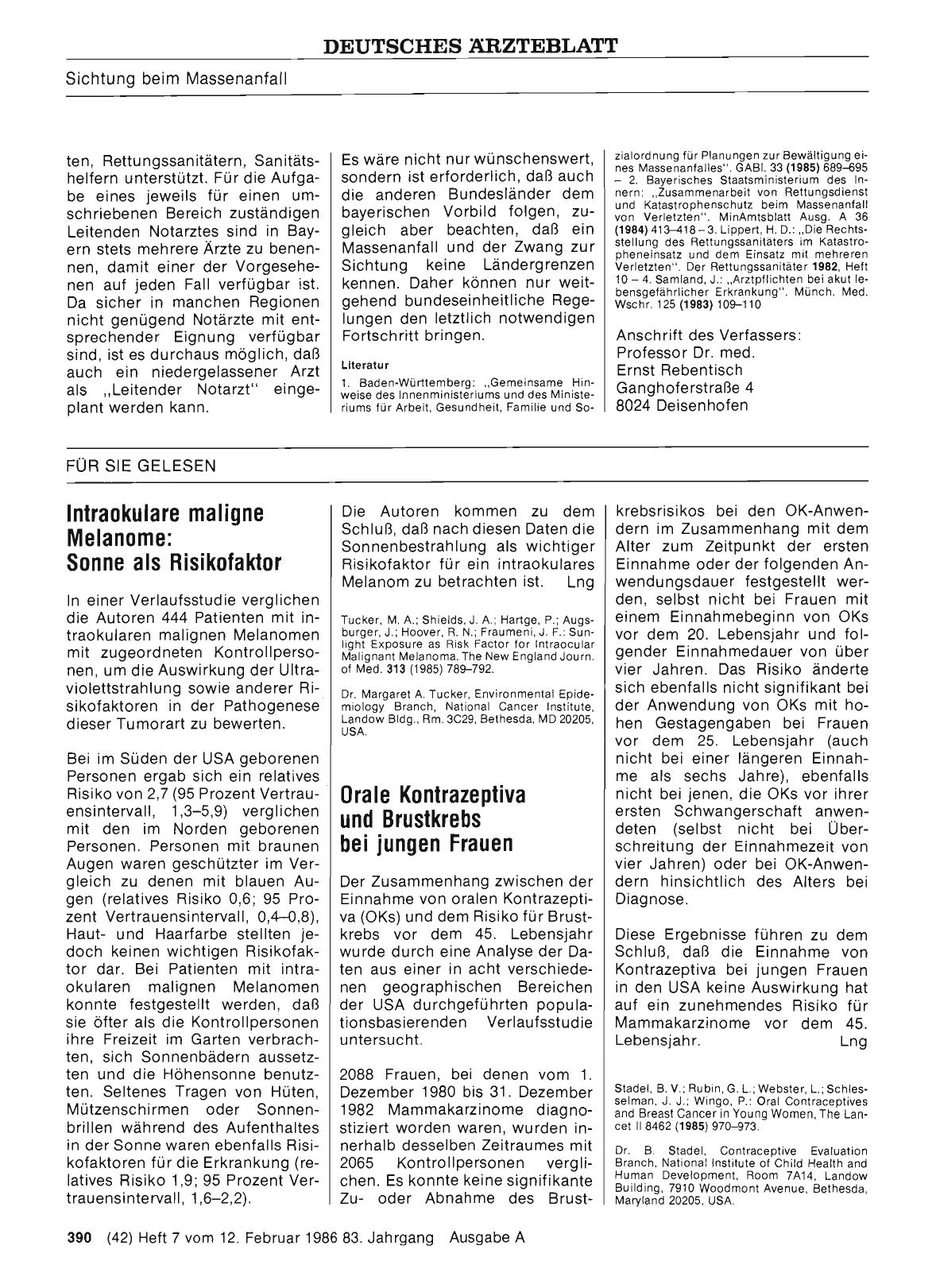 Vorschauseite 1: lntraokulare maligne Melanome: Sonne als Risikofaktor
