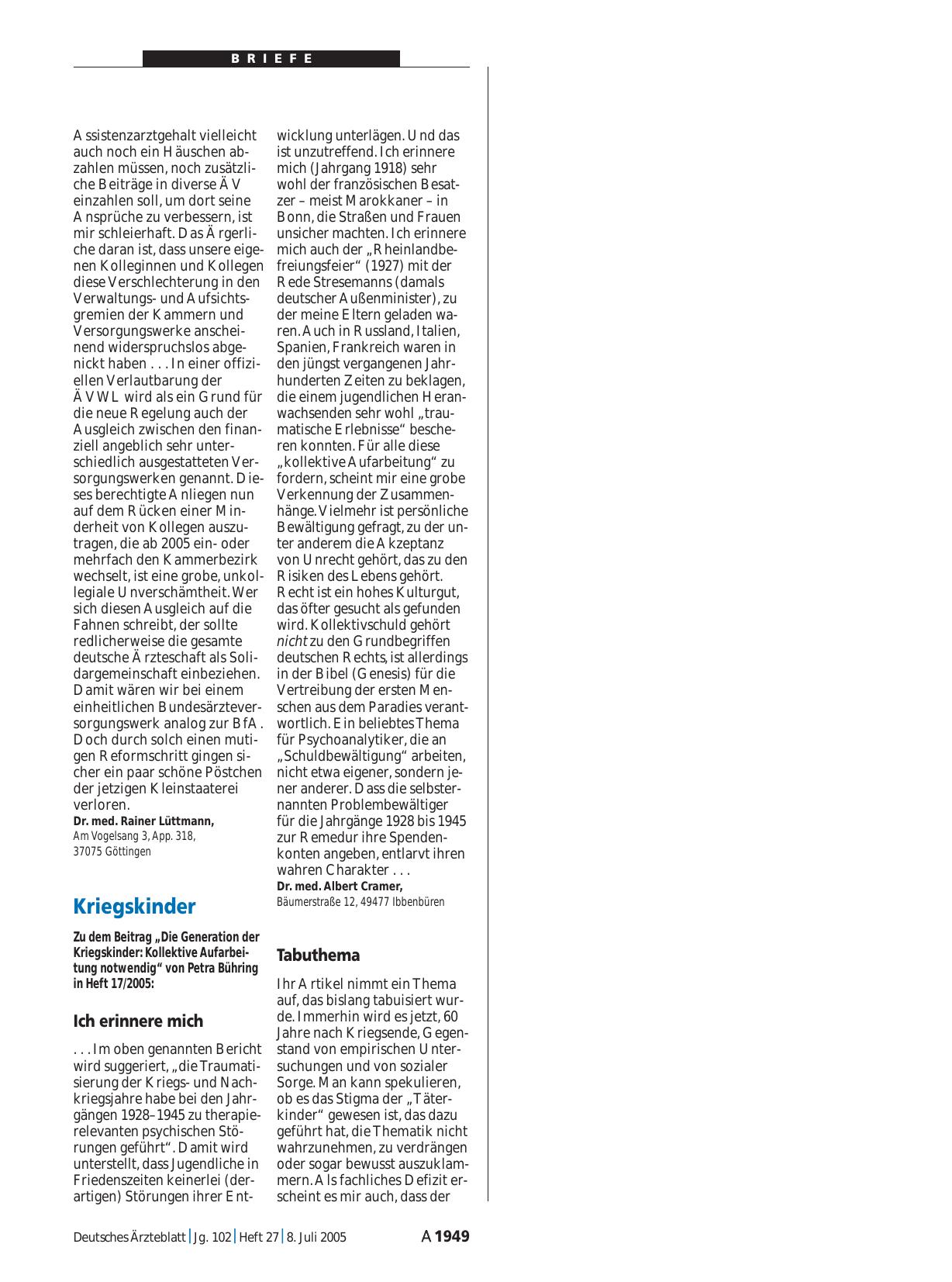 Vorschauseite 1: Kriegskinder: Ich erinnere mich