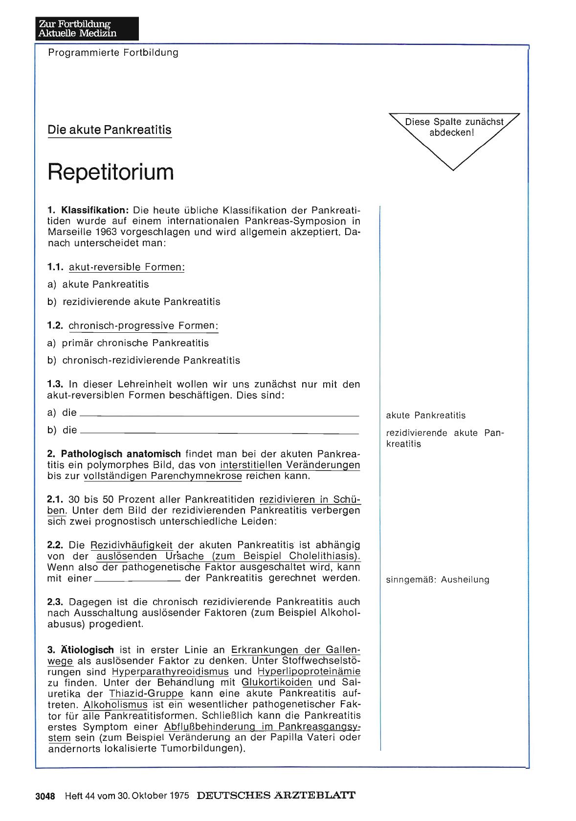 Vorschauseite 1: Die akute Pankreatitis: Repetitorium