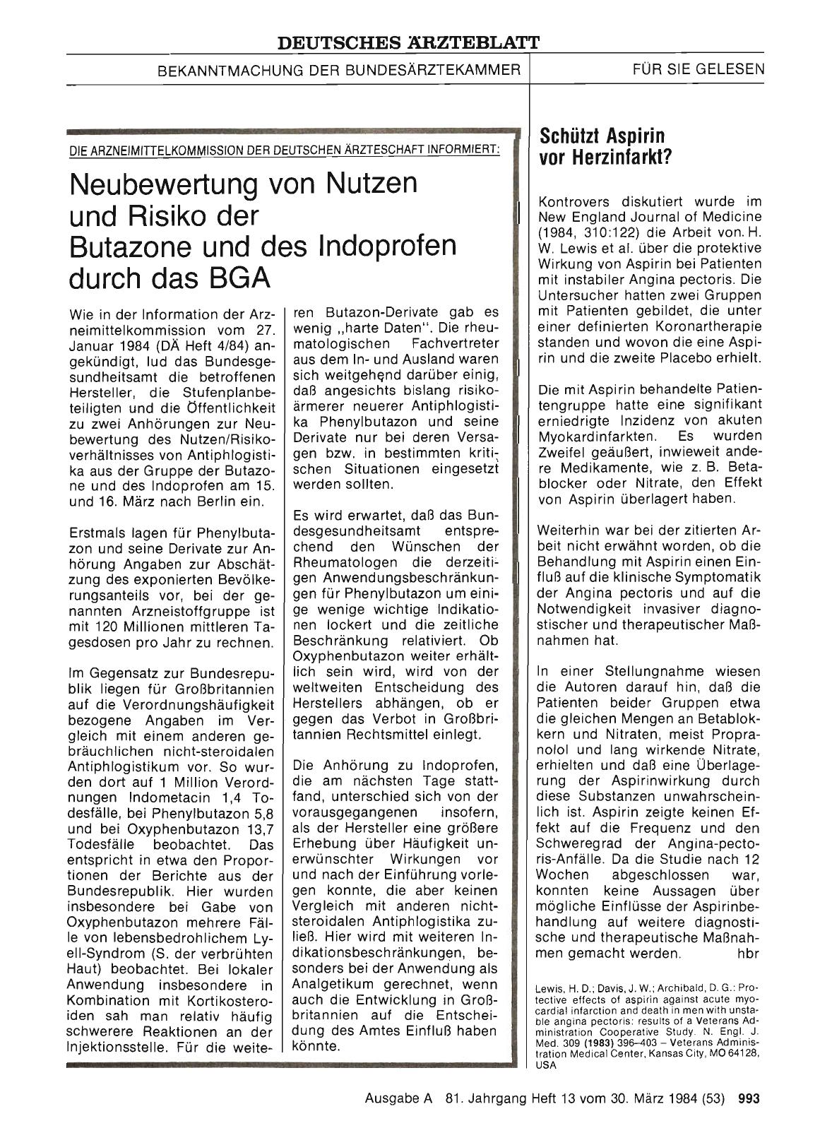 Vorschauseite 1: Schützt Aspirin vor Herzinfarkt?