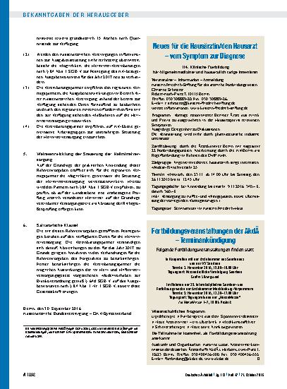 Vorschauseite 1: Neues für die Hausärztin/den Hausarzt – vom Symptom zur Diagnose