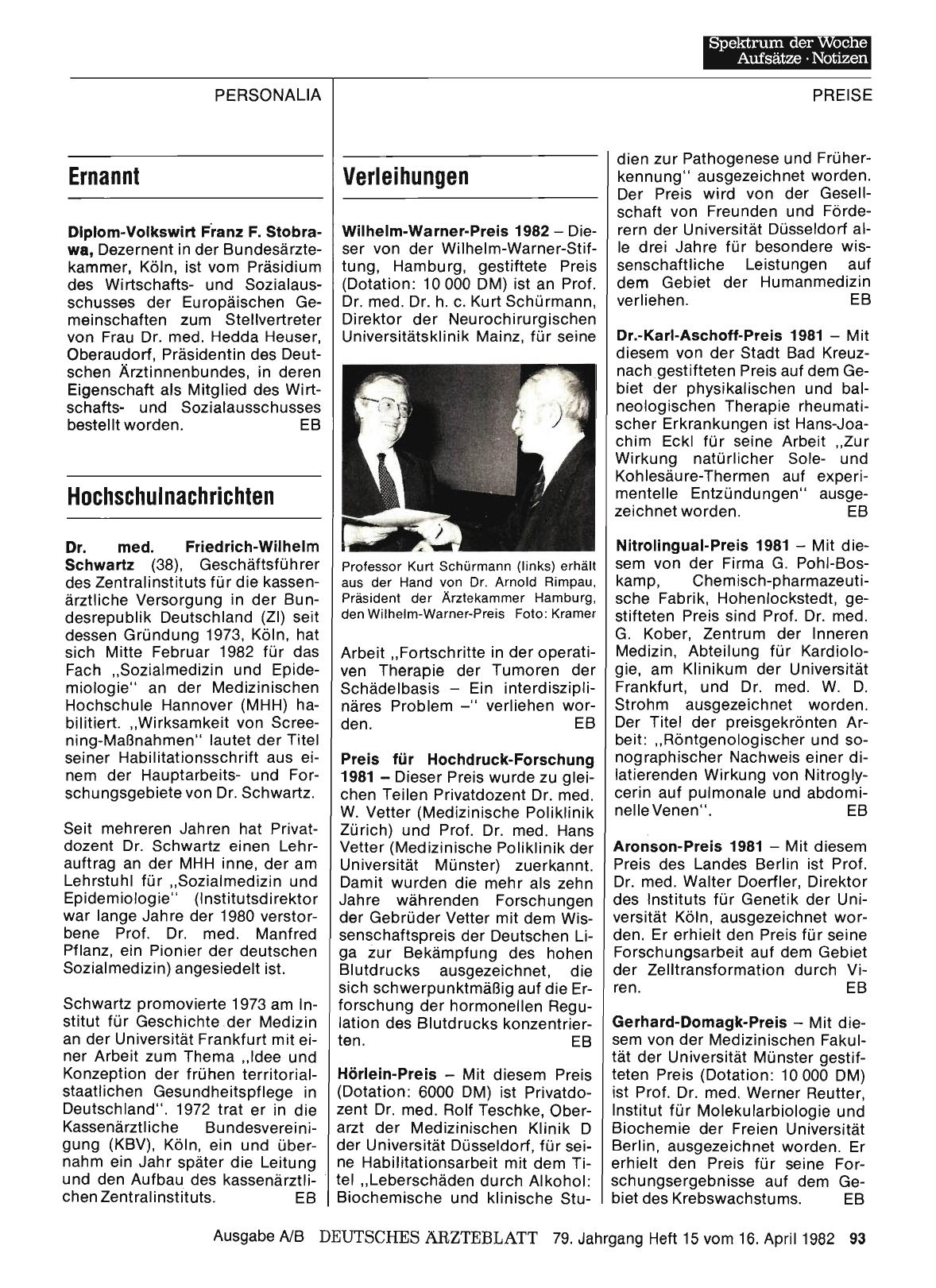 Vorschauseite 1: Verleihungen