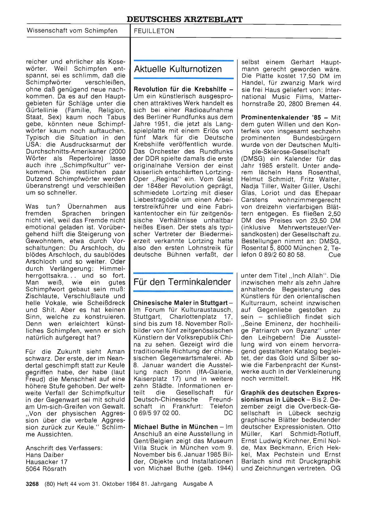 Vorschauseite 1: Prominentenkalender '85