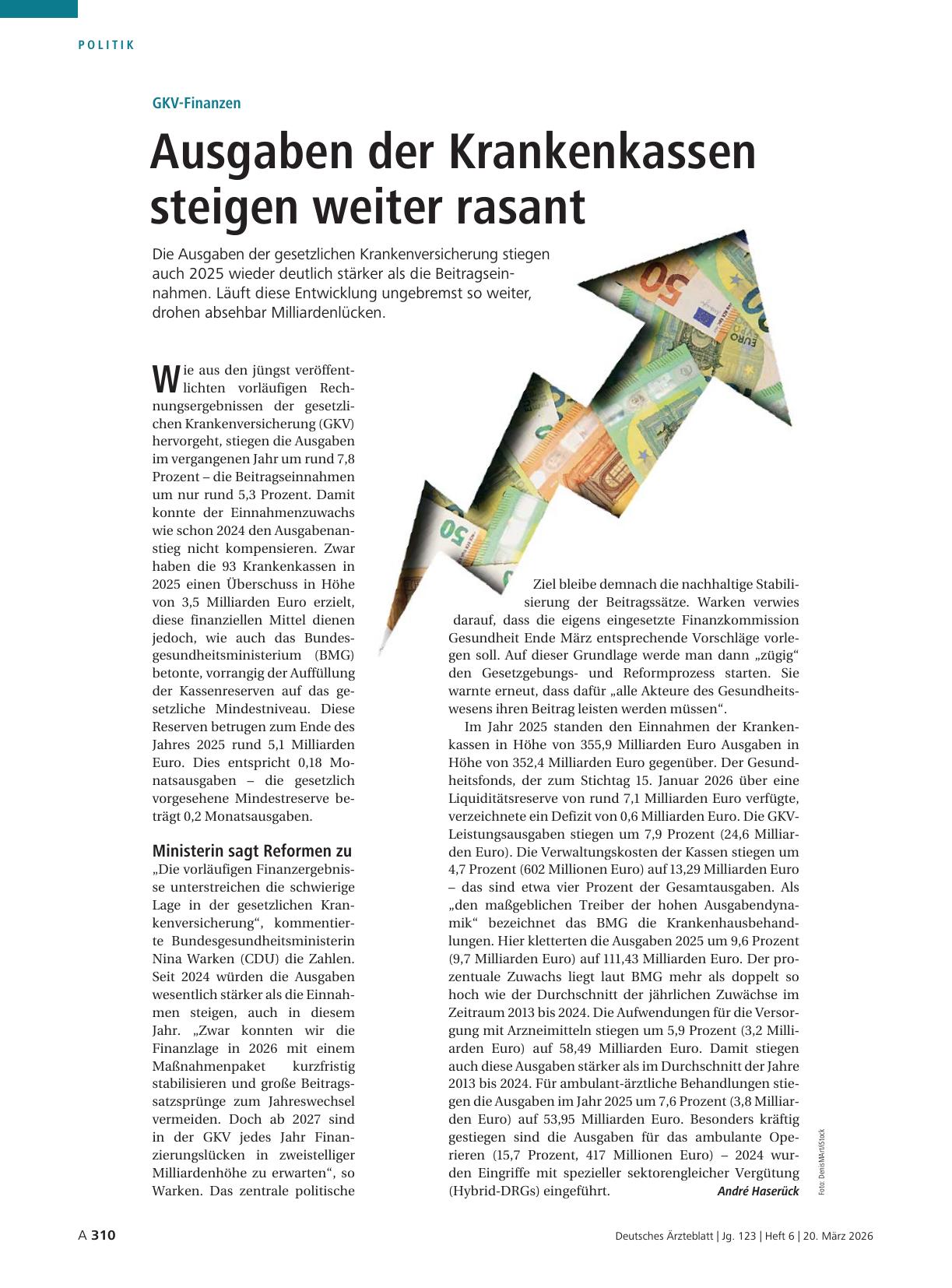 Vorschauseite 1: GKV-Finanzen: Ausgaben der Krankenkassen steigen weiter rasant