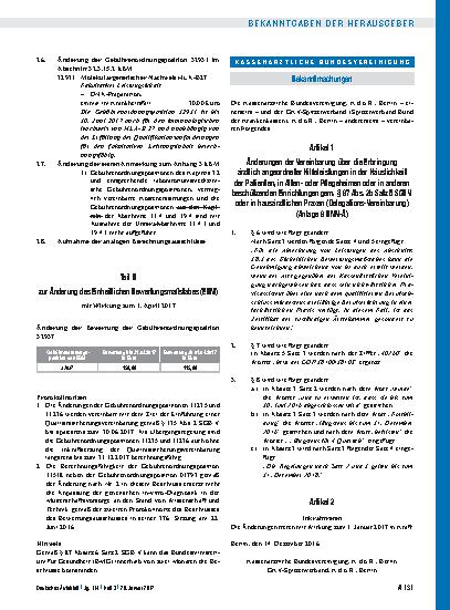 Vorschauseite 1: Änderungen der Vereinbarung über die Erbringung ärztlich angeordneter Hilfeleistungen in der Häuslichkeit der Patienten, in Altenoder Pflegeheimen oder in anderen beschützenden Ei…